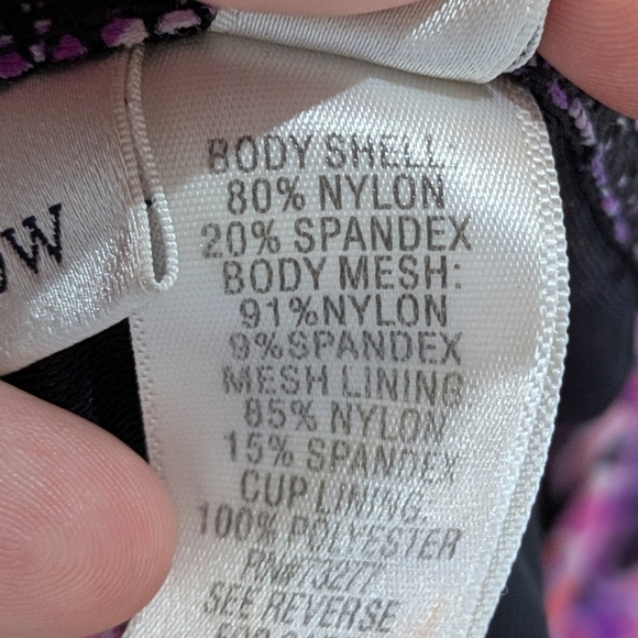 Croft & Barrow Pink Purple Butterfly Wing Sheer Split Front Tankini Bikini 14 - Picture 8 of 9